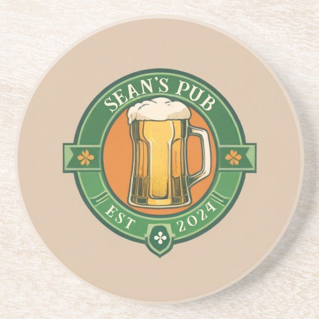 Posavasos Monstruo de pub irlandés personalizado con nombre  (Frente)