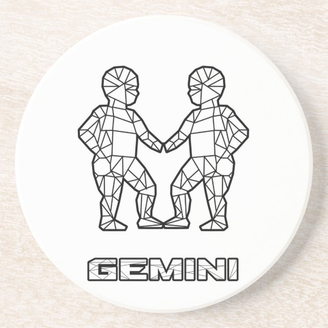 Posavasos Monstruo de Rótulo Gemini Zodiac (Frente)