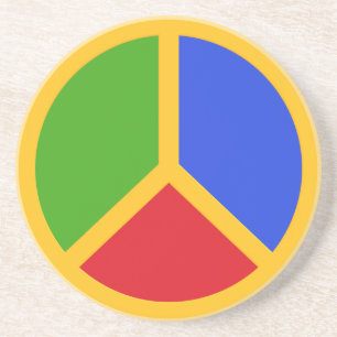 Posavasos Monstruo de signos de paz colorido