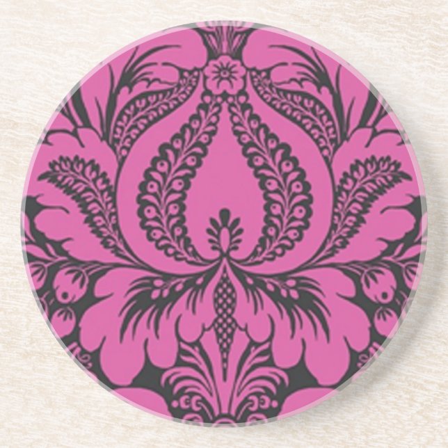 Posavasos Monstruo floral de Fantasía Rosa (Frente)