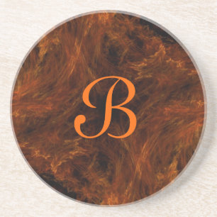 Posavasos Monstruo fractal Grunge Series-15-Naranjas—1 de