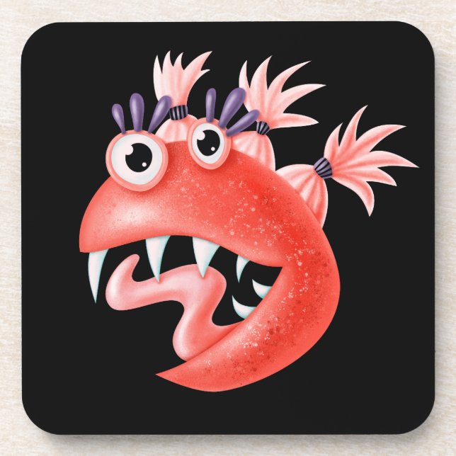 Posavasos Monstruo gracioso y gracioso de Weird (Frente)