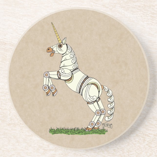 Posavasos Monstruo mecánico de unicornio (Frente)