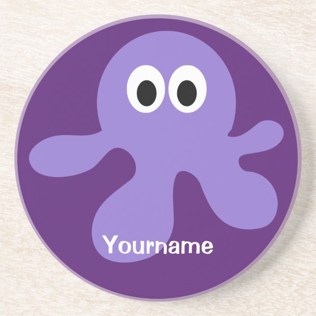 Posavasos Monstruo monocromático del personalizado Octopus (Frente)
