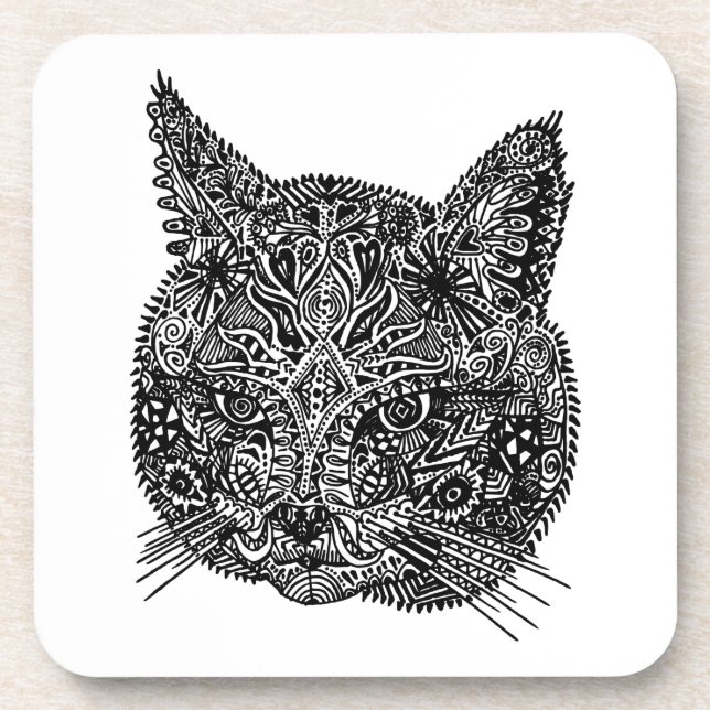 Posavasos Monstruo Ornamental para Cabeza de Gato (Frente)