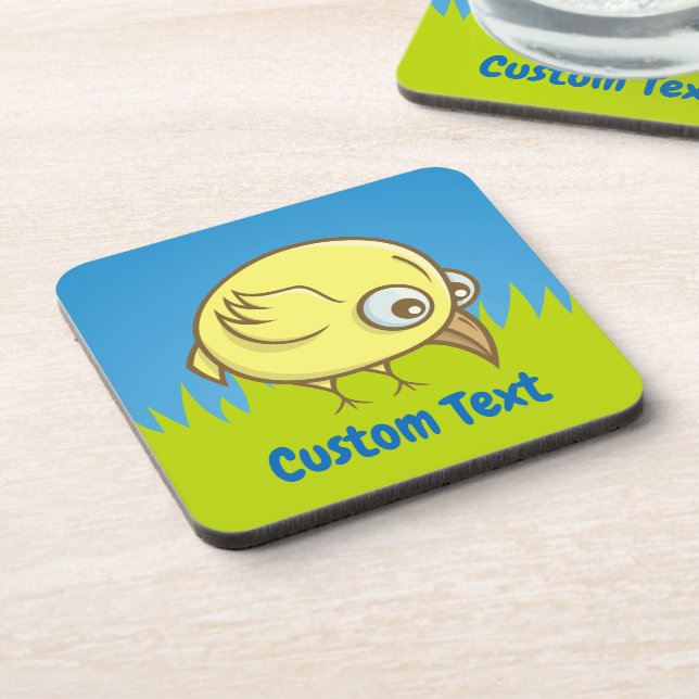 Posavasos Monstruo personalizado de pájaro amarillo (Lado Izquierdo)