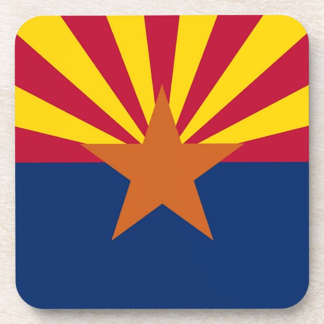 Posavasos Monstruo plástico duro con bandera de Arizona, EE. (Frente)