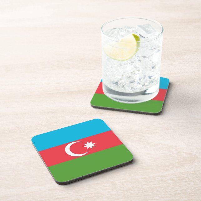 Posavasos Monstruo plástico duro con bandera de Azerbaiyán (Lado Derecho)