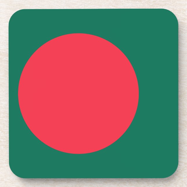 Posavasos Monstruo plástico duro con bandera de Bangladesh (Frente)