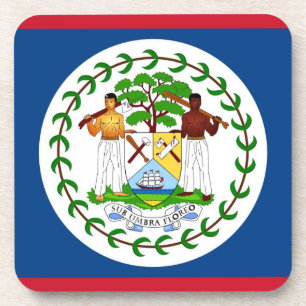Posavasos Monstruo plástico duro con bandera de Belice