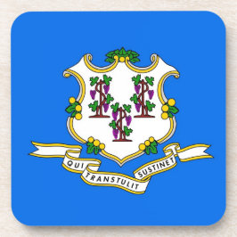 Posavasos Monstruo plástico duro con bandera de Connecticut,