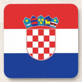Posavasos Monstruo plástico duro con bandera de Croacia