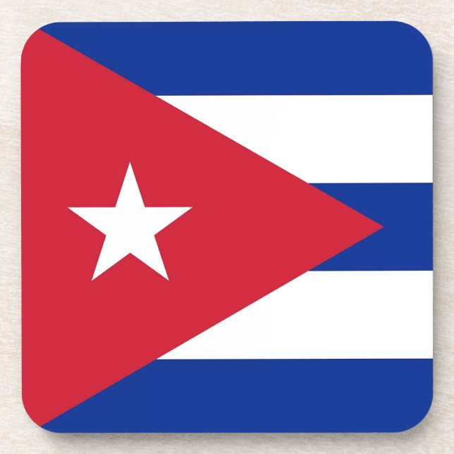 Posavasos Monstruo plástico duro con bandera de Cuba (Frente)