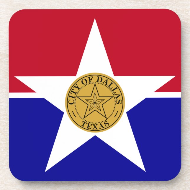 Posavasos Monstruo plástico duro con bandera de Dallas (Frente)
