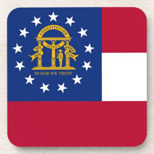Posavasos Monstruo plástico duro con bandera de Georgia, EE.