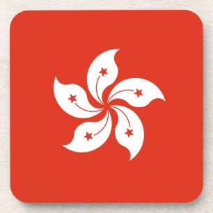 Posavasos Monstruo plástico duro con bandera de Hong Kong