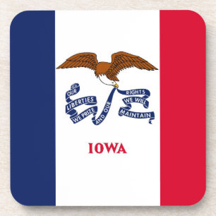 Posavasos Monstruo plástico duro con bandera de Iowa, EE. UU