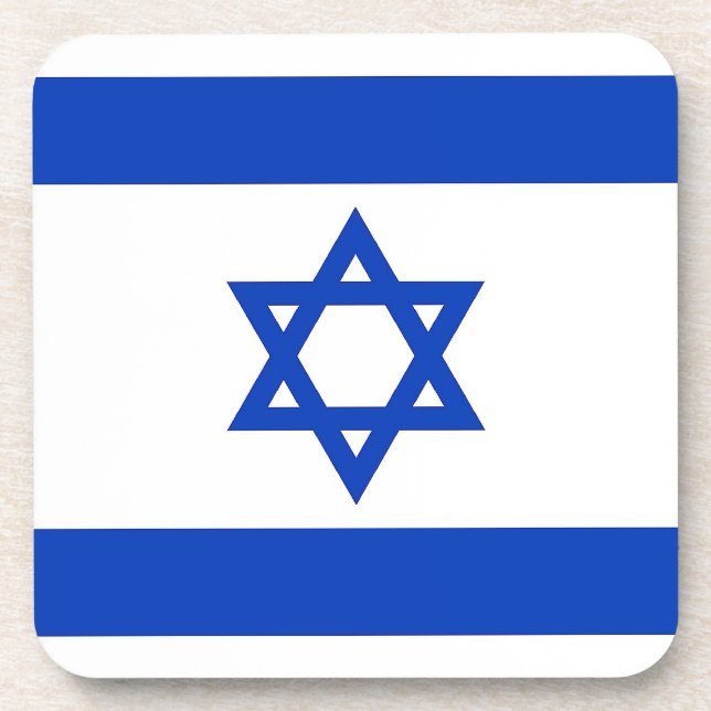 Posavasos Monstruo plástico duro con bandera de Israel (Frente)
