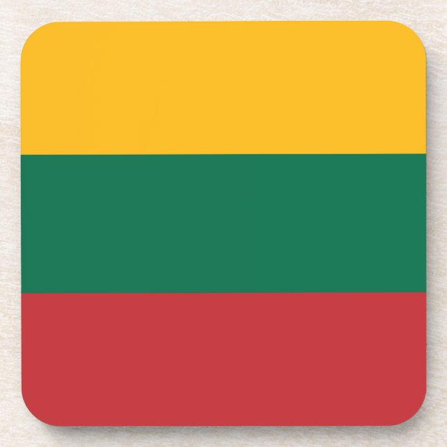 Posavasos Monstruo plástico duro con bandera de Lituania (Frente)