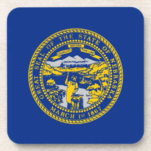 Posavasos Monstruo plástico duro con bandera de Nebraska