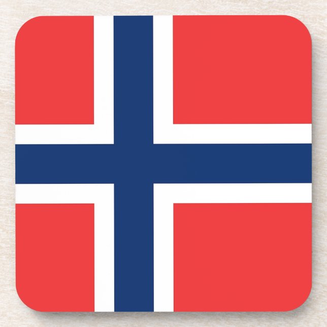 Posavasos Monstruo plástico duro con bandera de Noruega (Frente)