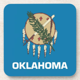Posavasos Monstruo plástico duro con bandera de Oklahoma, EE