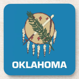 Posavasos Monstruo plástico duro con bandera de Oklahoma, EE