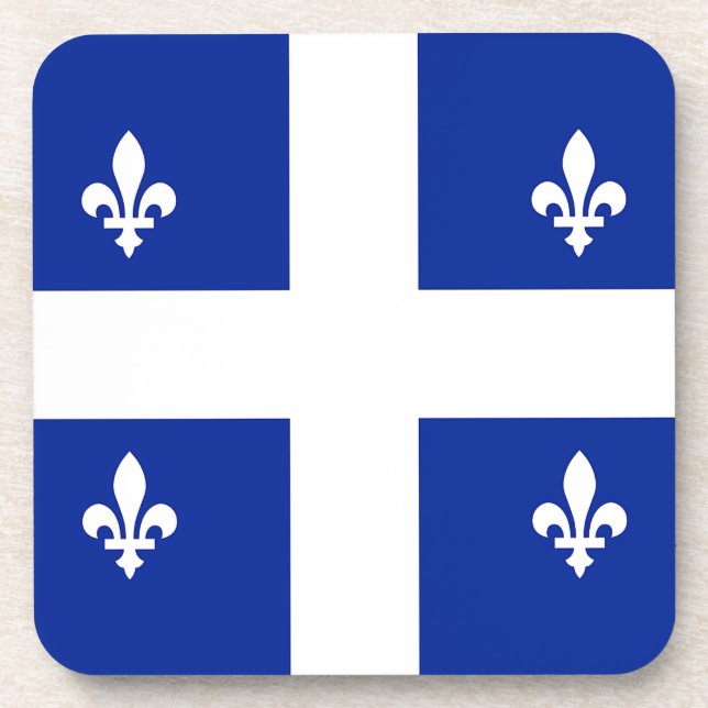 Posavasos Monstruo plástico duro con bandera de Quebec, Cana (Frente)