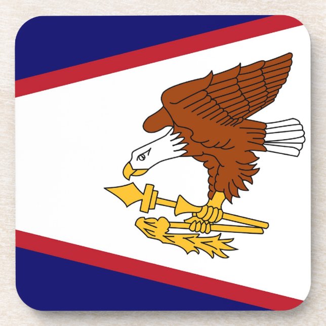 Posavasos Monstruo plástico duro con bandera de Samoa Americ (Frente)