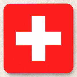 Posavasos Monstruo plástico duro con bandera de Suiza