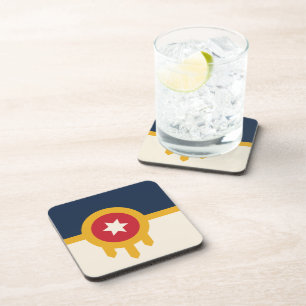 Posavasos Monstruo plástico duro con bandera de Tulsa, Oklah