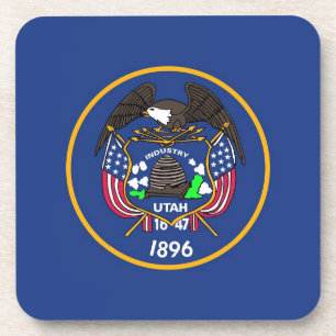 Posavasos Monstruo plástico duro con bandera de Utah
