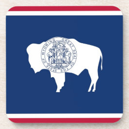 Posavasos Monstruo plástico duro con bandera de Wyoming