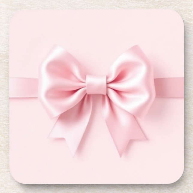 Posavasos Monstruo plástico duro con Bow rosa (Frente)