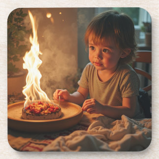 Posavasos Monstruo plástico duro con fondo de Acción de Grac