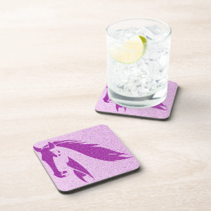 Posavasos Monstruo plástico duro de caballo púrpura