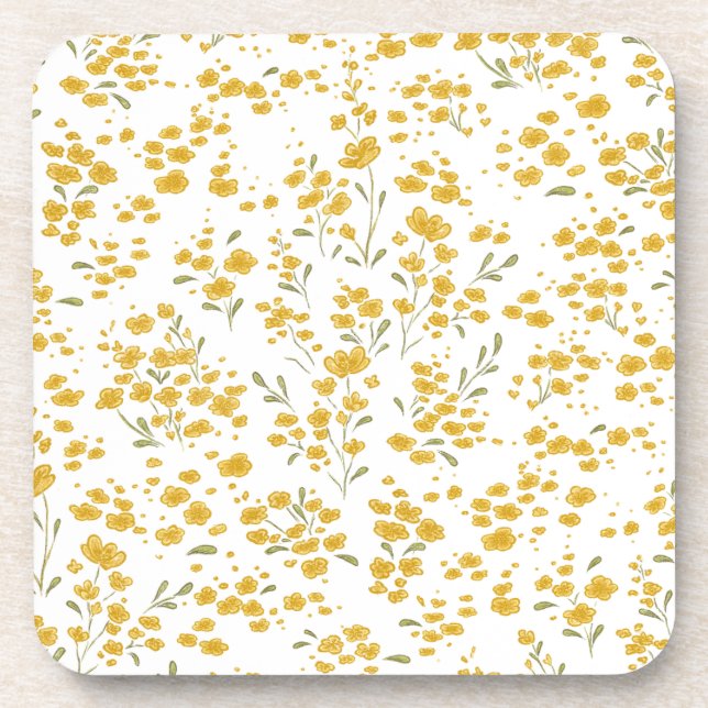 Posavasos Monstruo plástico duro en amarillo de mariposas (Frente)