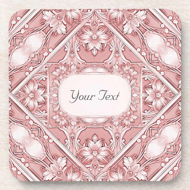 Posavasos Monstruo Plástico Duro Floral Rosa (Frente)