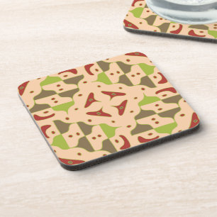 Posavasos Monstruo plástico duro retro moderno gráfico Boho
