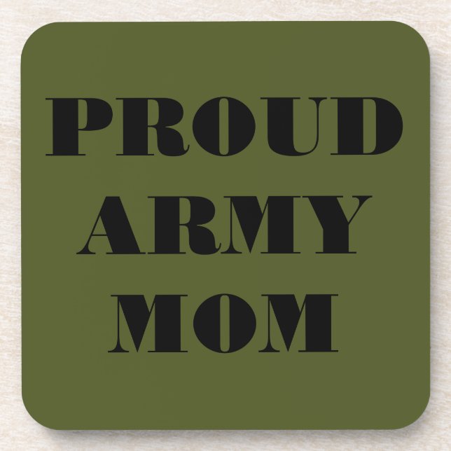 Posavasos Monstruo Set Orgulloso: Mamá del Ejército (Frente)