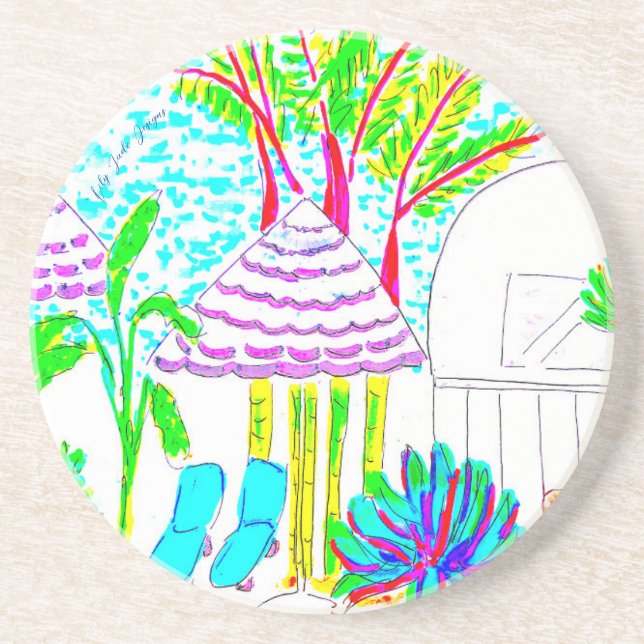 Posavasos Monstruo tropical de poollado (Frente)