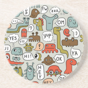 Posavasos Monstruos de Personalizados amables: fondo sin inc