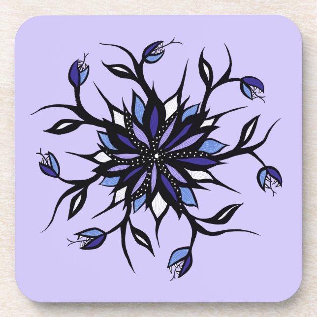 Posavasos Monstruos Y Dientes De Mandala Con Flores Góticas (Frente)