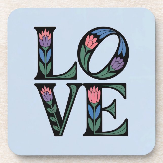 Posavasos Montaje de montaña de estilo Art Nouveau LOVE (Frente)