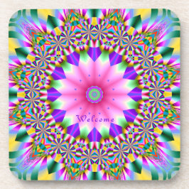 Posavasos Montaje de montaña - Flor artística en diseño geom