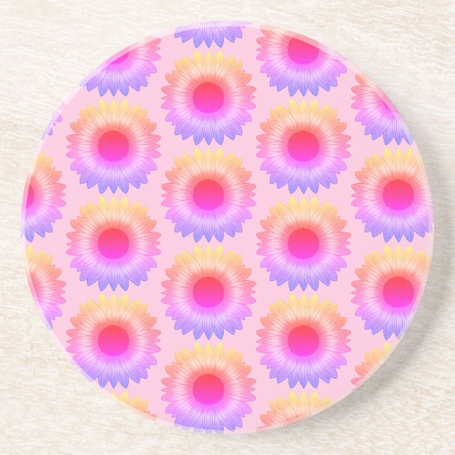 Posavasos Montaña arenisca de girasol rosa (Frente)