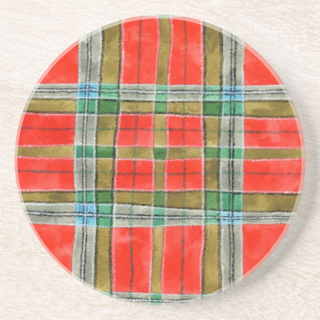 Posavasos Montaña de arena de la ronda MAC BAIN TARTAN (Frente)