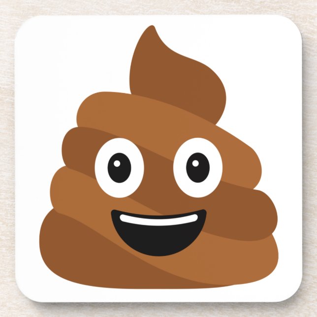 Posavasos Montaña de bebida de Emoji de poop (Frente)