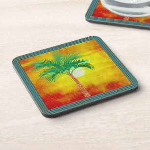Posavasos Montaña de bebidas de árbol de palmas