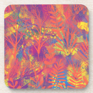 Posavasos Montaña de bebidas de textura de pintura multicolo